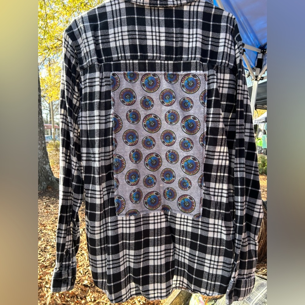 Grateful Dead Custom Upcycled Flannel Shirt